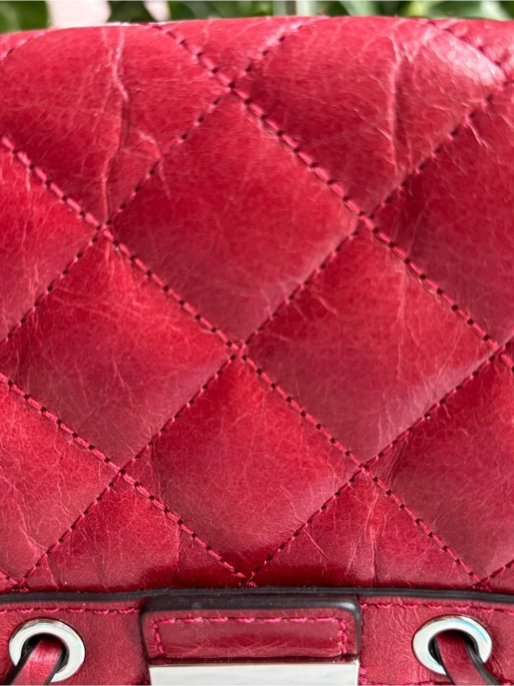 Michael Kors Red Quilted Chain-Shoulder Bag